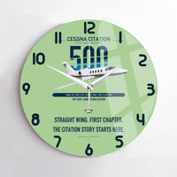 Thumbnail for Cessna Citation 500 - Citation I design on light green no frame wall clock