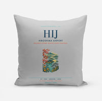 Thumbnail for Hiroshima Airport (HIJ) design on light gray pillow