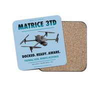 Thumbnail for DJI Matrice 3TD design on light blue 1 piece coaster