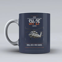 Thumbnail for Kaman SH-2F Seasprite design on dark blue ceramic mug, double-side print