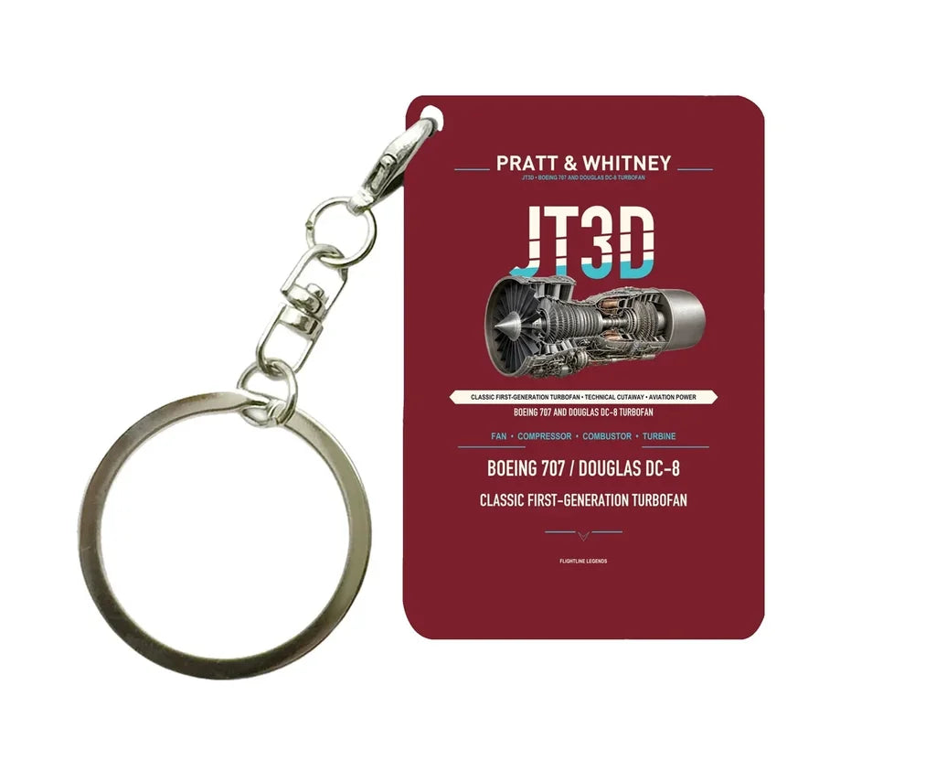 JT3D Key Chain design on dark red key chain
