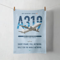 Thumbnail for Airbus A319ceo design on light blue towel
