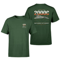 Thumbnail for Dassault Mirage 2000C RDI design on dark green t-shirt, double-side print