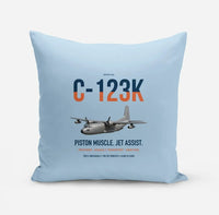 Thumbnail for C-123K Provider design on light blue pillow
