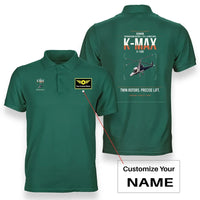 Thumbnail for Kaman K-1200 K-MAX design on green+name double-side polo t-shirt, double-side print