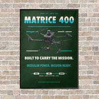 Thumbnail for DJI Matrice 400 vertical canvas print - framed - dark green background