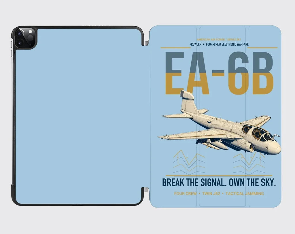 EA-6B Prowler design on light blue ipad tablet case