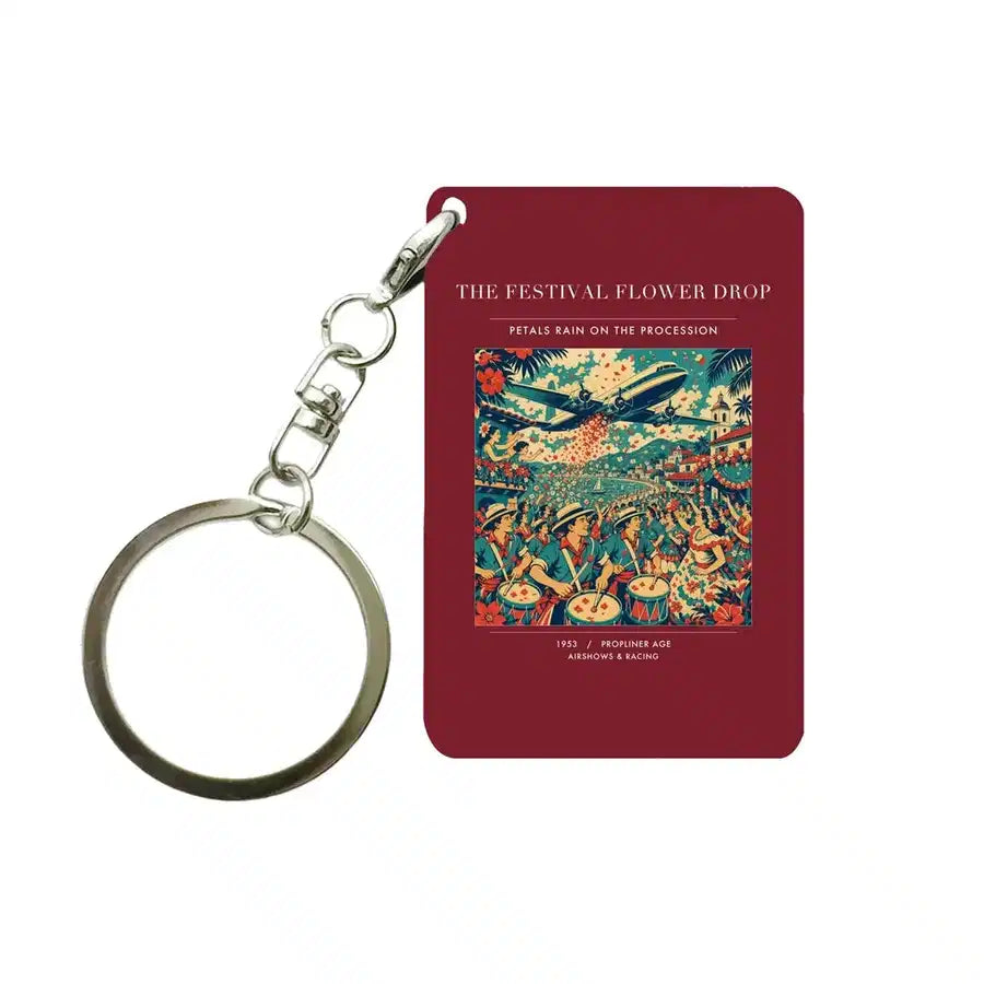 VINTAGE G4406 - The Festival Flower Drop - Designed Key Chain design on darkred