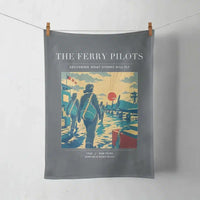 Thumbnail for VINTAGE G4503 - The Ferry Pilots - Designed Towels design on gray