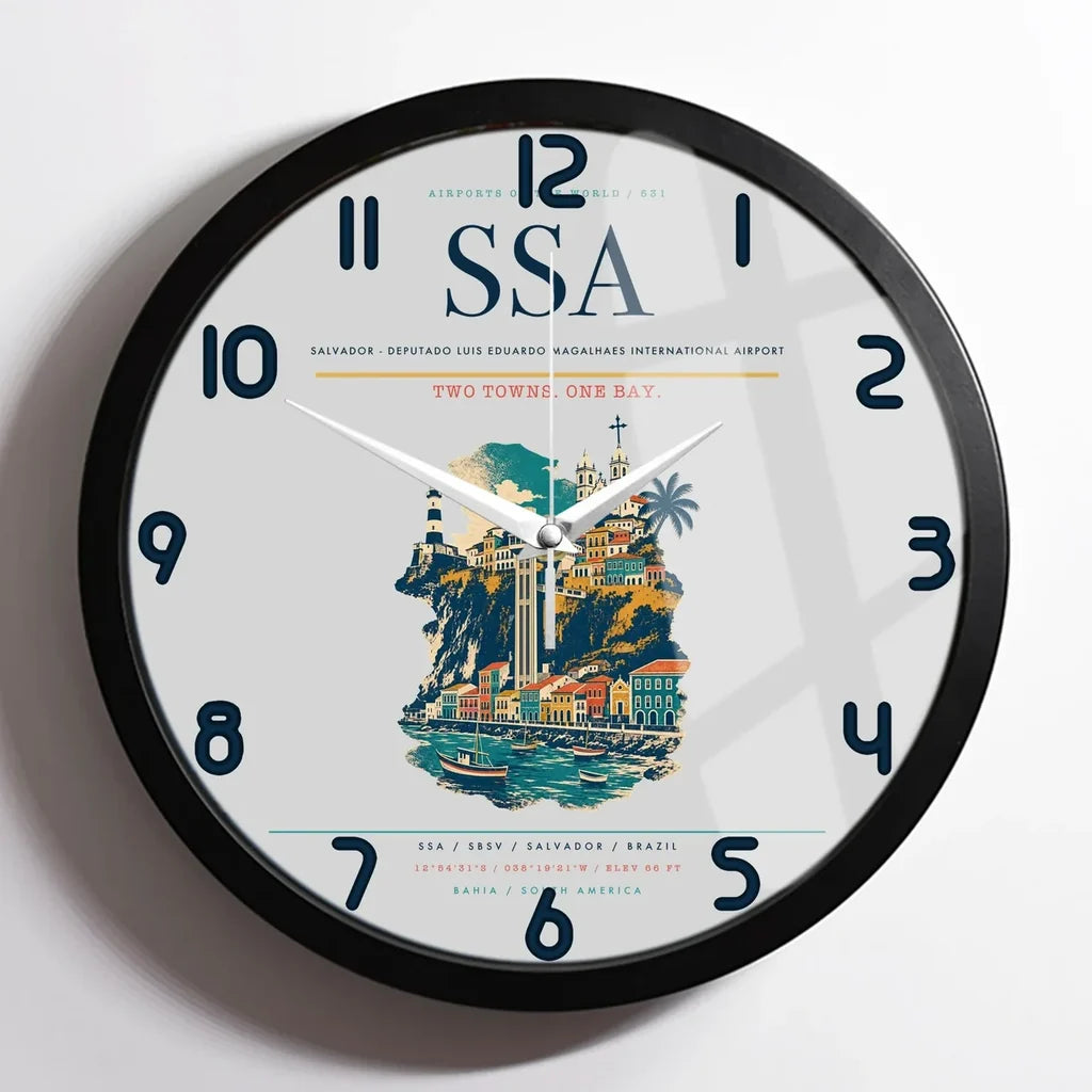 Salvador - Deputado Luis Eduardo Magalhaes International Airport SSA Wall-Clock Framed - Light Gray