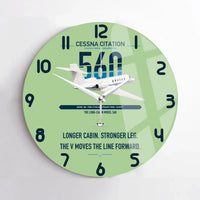 Thumbnail for Cessna Citation 560 - Citation V design on light green no frame wall clock