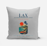 Thumbnail for Los Angeles International Airport (LAX) design on light gray pillow