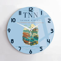 Thumbnail for Tainan Airport (TNN) design on light blue no frame wall clock