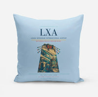 Thumbnail for Lhasa Gonggar International Airport (LXA) design on light blue pillow