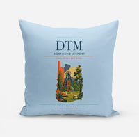 Thumbnail for Dortmund Airport (DTM) design on light blue pillow