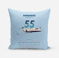 Thumbnail for Bombardier Learjet 55 design on light blue pillow