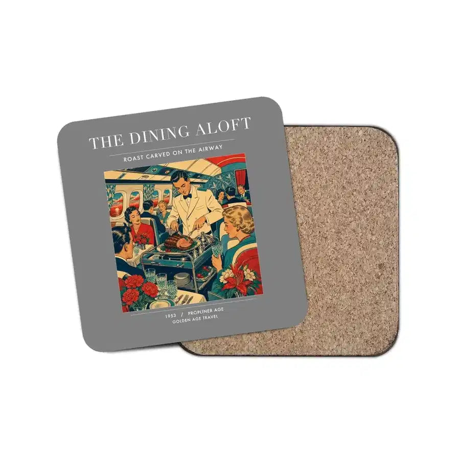 The Dining Aloft - Designed Coasters design on gray 1-piece