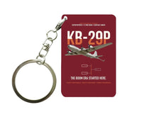 Thumbnail for KB-29P SUPERFORTRESS design on dark red designed key chain, double-side print