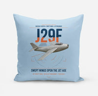 Thumbnail for Saab J 29F Tunnan design on light blue pillow