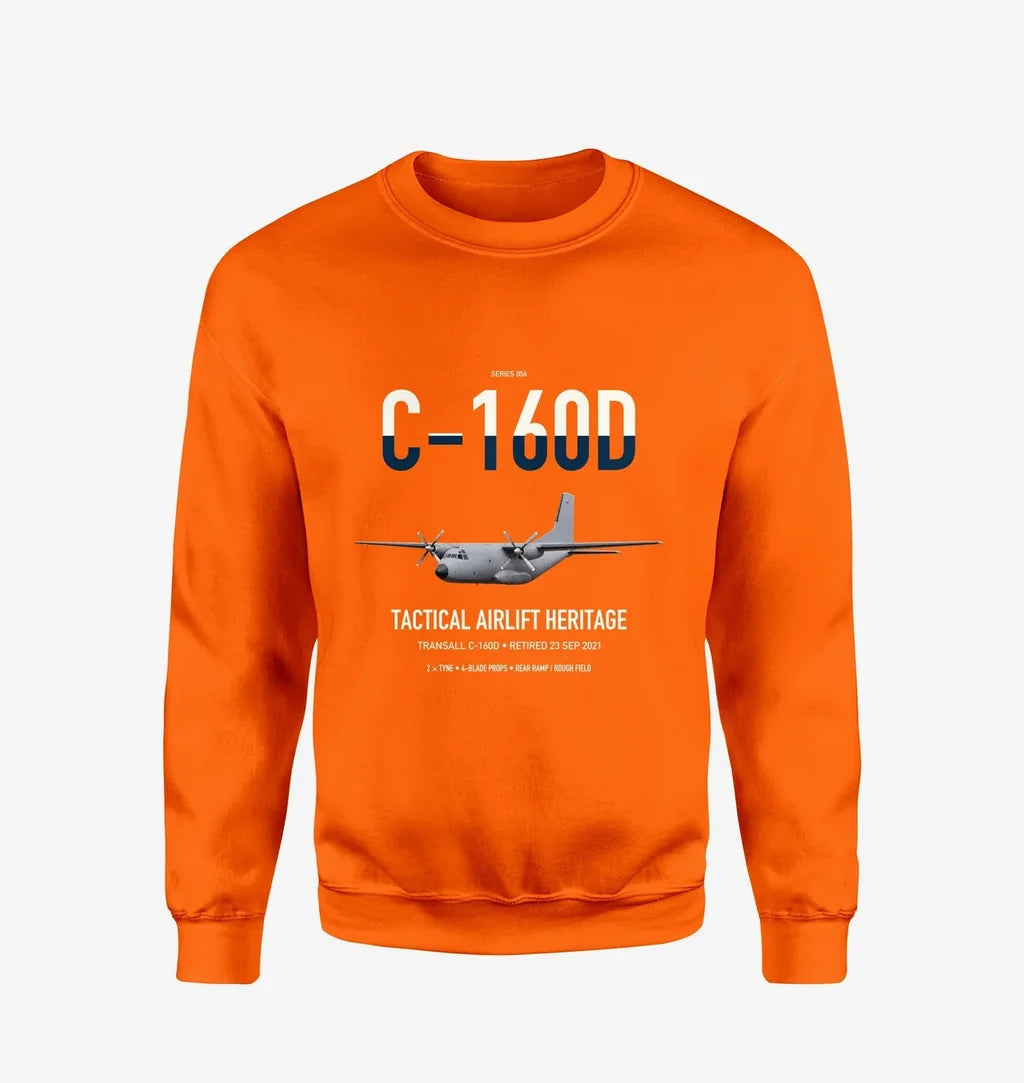 Transall C-160D design on orange sweatshirt