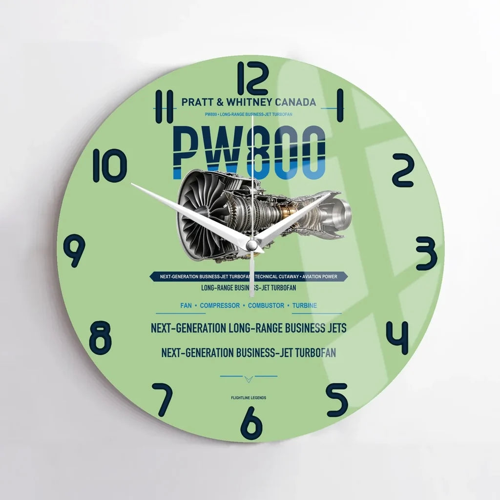 PW800 design on light green no frame wall clock