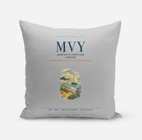 Thumbnail for Martha's Vineyard Airport (MVY) design on light gray pillow