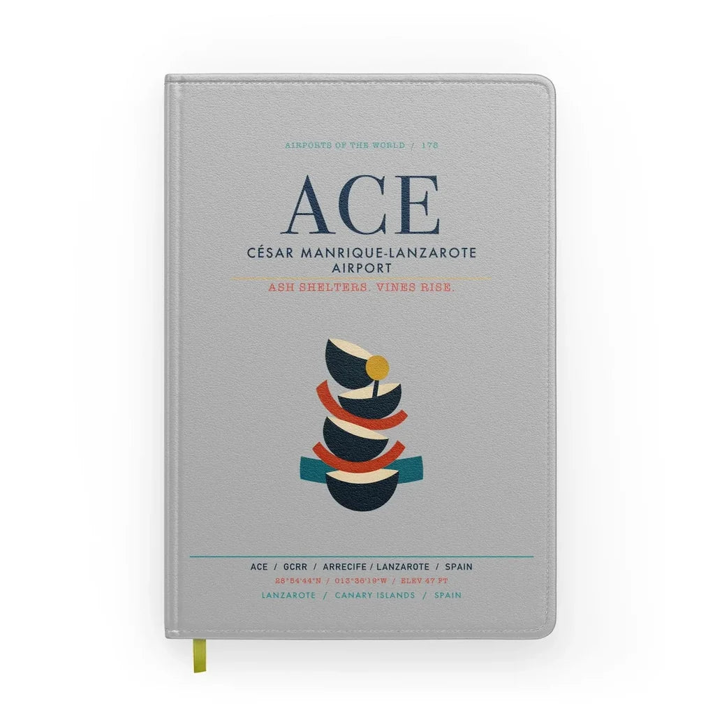César Manrique-Lanzarote Airport (ACE) design on light gray notebook