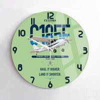 Thumbnail for Cessna A185F Skywagon design on light green no frame wall clock