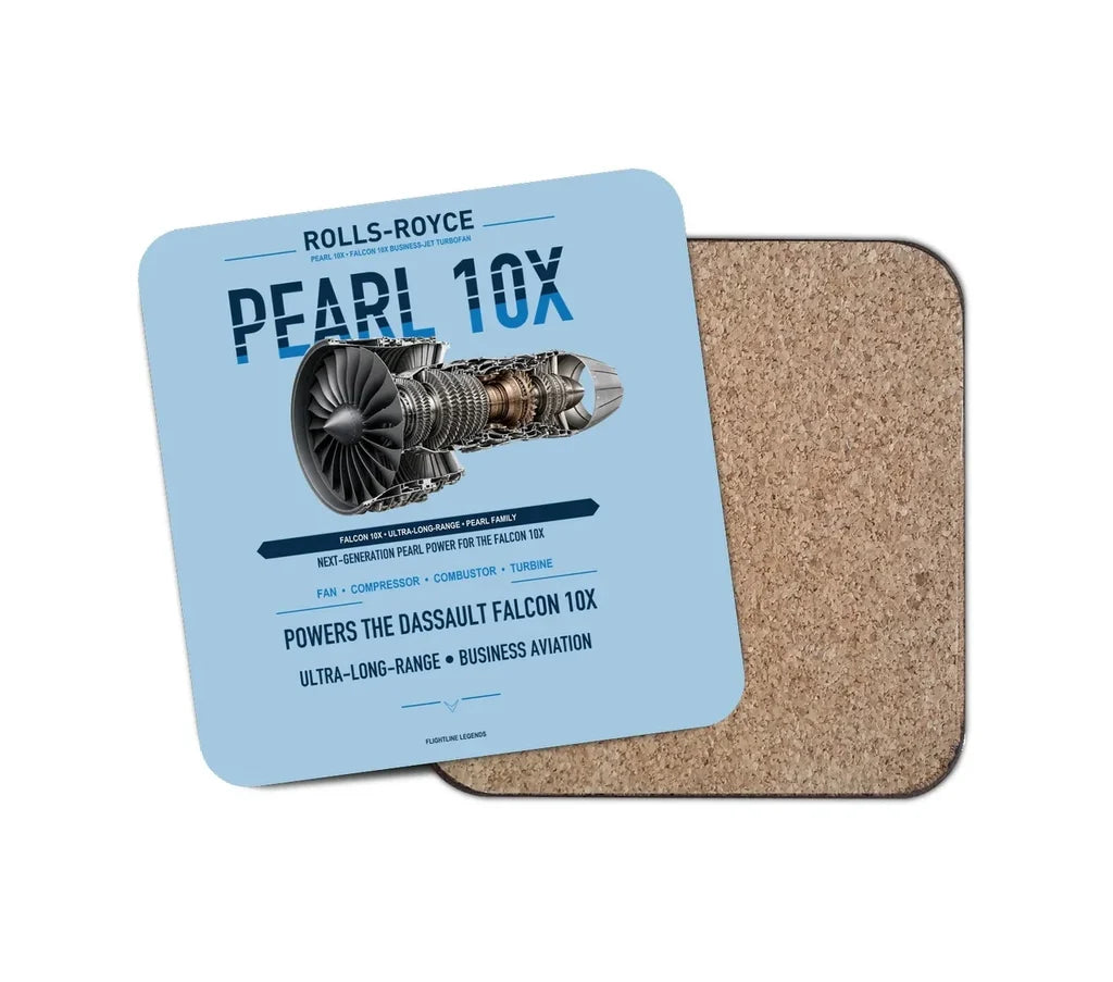 PEARL 10X design on light blue 1 piece coaster
