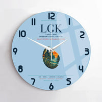 Thumbnail for Langkawi International Airport (LGK) design on light blue no frame wall clock