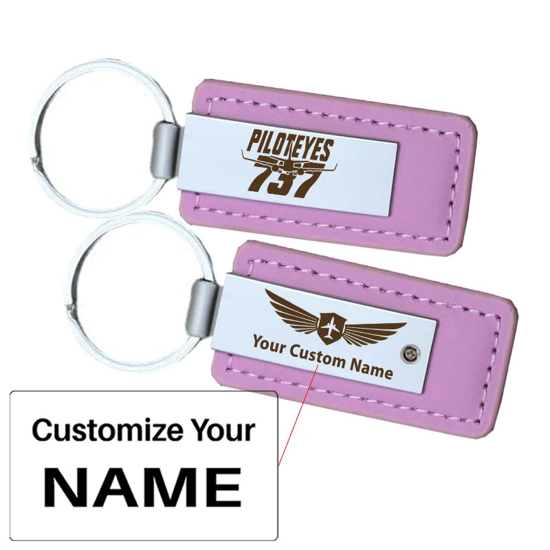 Customisable Amazing Piloteyes737 Faux Leather Key Chain - view 5