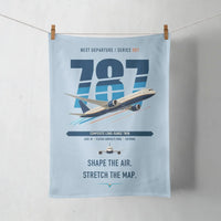 Thumbnail for Boeing 787-9 Dreamliner design on light blue towel