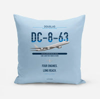 Thumbnail for Douglas DC-8-63 design on light blue pillow
