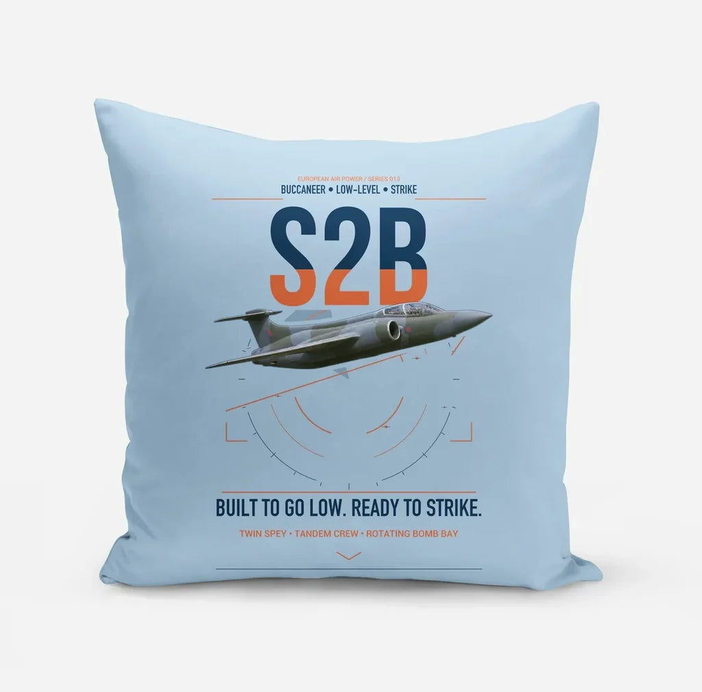 Blackburn Buccaneer S2B design on light blue pillow