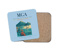 Thumbnail for Augusto C. Sandino International Airport (MGA) design on light blue 1 piece coaster