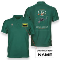 Thumbnail for Erickson S-64F Air Crane design on green+name double-side polo t-shirt, double-side print