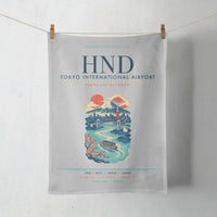 Thumbnail for Tokyo Haneda Airport (HND) design on light gray towel
