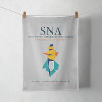 Thumbnail for John Wayne Airport, Orange County (SNA) design on light gray towel