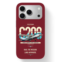 Thumbnail for Cessna 208 Caravan design on dark red magsafe iphone case, for iPhone 17 Pro