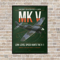 Thumbnail for Hawker Tempest Mk V vertical canvas print - framed - dark green background