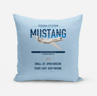 Thumbnail for Cessna Citation Mustang design on light blue pillow