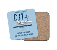 Thumbnail for Cessna Citation CJ1+ design on light blue 1 piece coaster