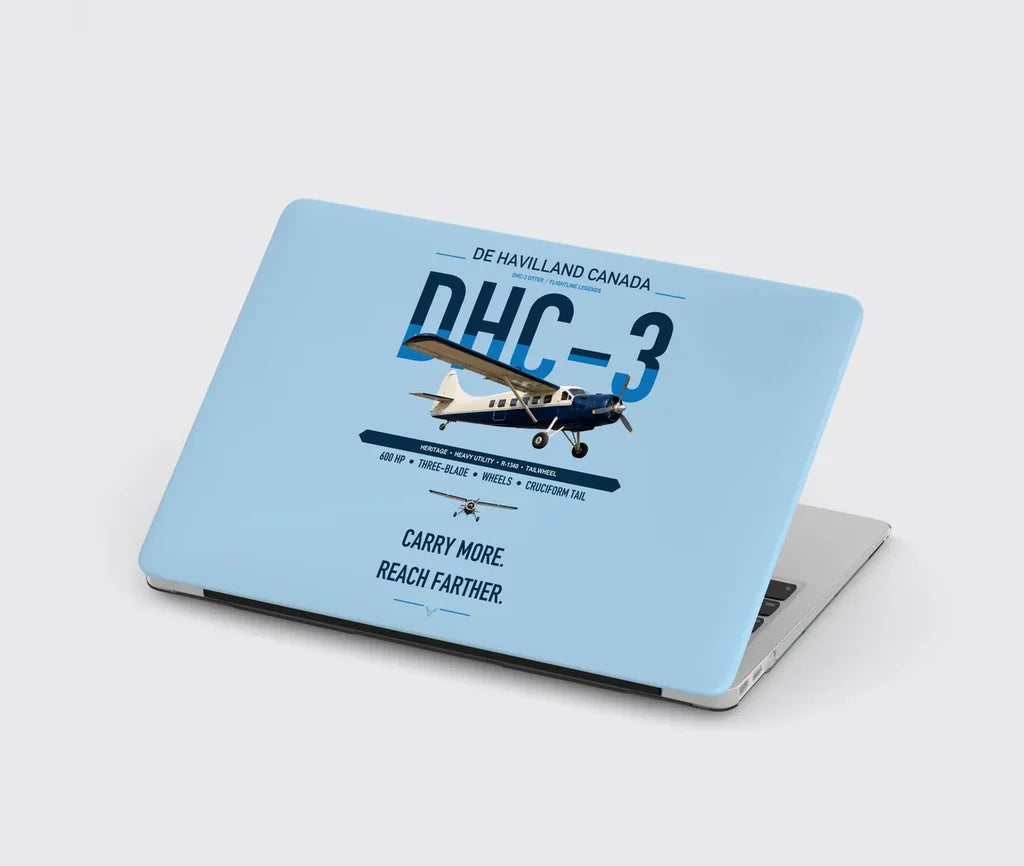 DHC-3 Otter design on light blue MacBook case
