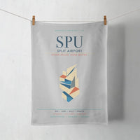 Thumbnail for Split Airport (SPU) design on light gray towel