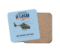 Thumbnail for Airbus Helicopters H145M LUH SOF design on light blue 1 piece coaster