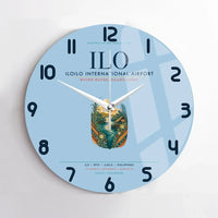 Thumbnail for Iloilo International Airport (ILO) design on light blue no frame wall clock