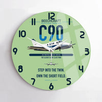 Thumbnail for Beechcraft King Air C90 design on light green no frame wall clock