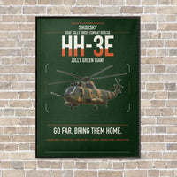 Thumbnail for Sikorsky HH-3E Jolly Green Giant vertical canvas print - framed - dark green background