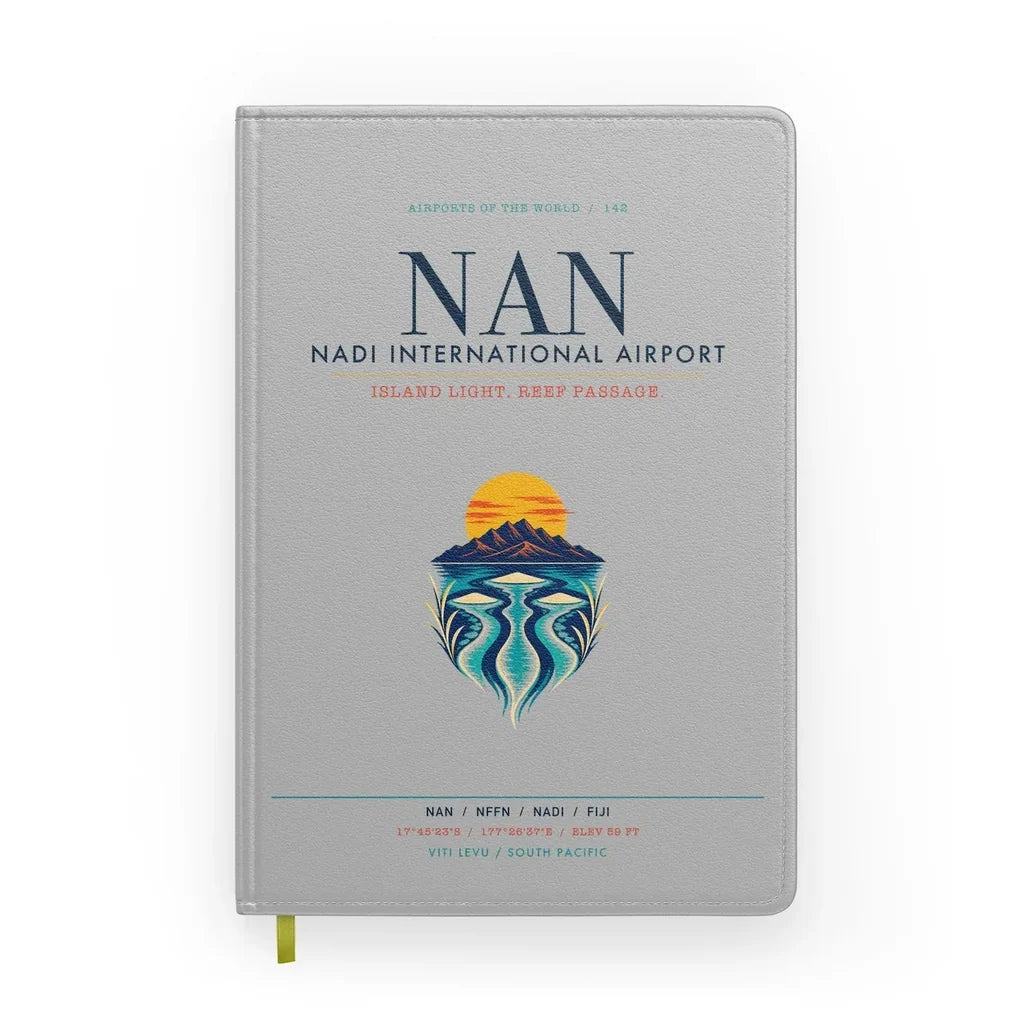 Nadi International Airport (NAN) design on light gray notebook