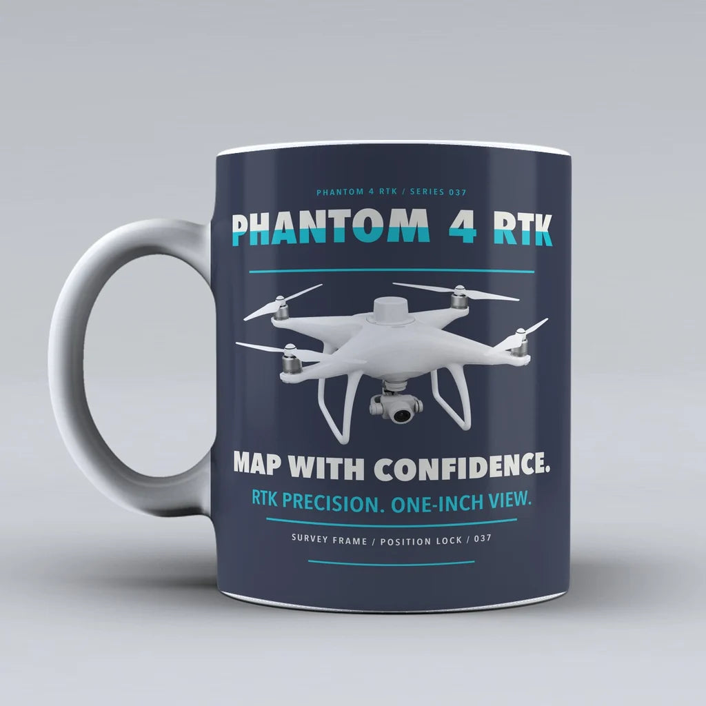 Phantom 4 RTK Mug design on dark blue dji